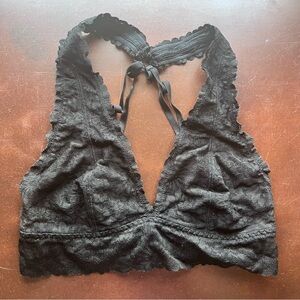 PINK black lacy bralette, size S